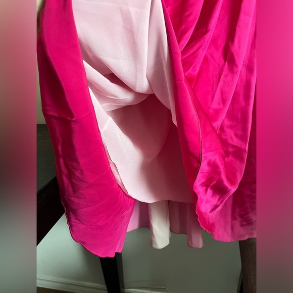 Marc Bouwer Glamiti 100 % Silk Pink Formal Long Dress - Picture 11 of 16